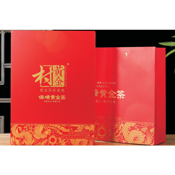 Baojing Golden Tea · Dragon & Phoenix Auspicious Harmony · Book-Style Black Tea Gift Box